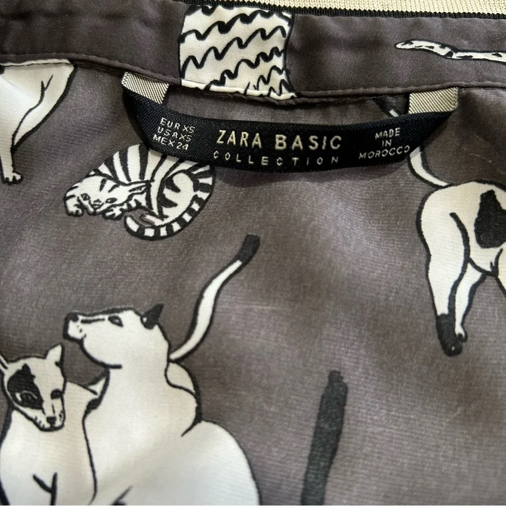 Zara Gray and White Animal Print Mini Dress - Picture 6 of 9